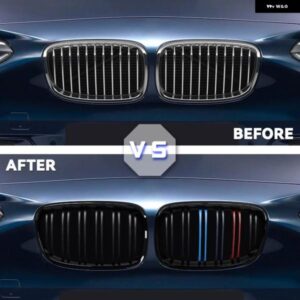 フロント バンパー キドニー グリル ラジエーター ガード グリル Mパフォーマンス カーアクセサリー BMW 1シリーズ F20 F21 2011-2014 - Gloss　Black