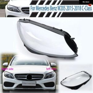メルセデスベンツ C クラス W205 2015 - 18 車用 ヘッドランプ カバー ク リアランプ シェード フロント ヘッドライト レンズ シェルカバー