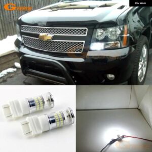 シボレー タホ アバランチ サバーバン 1500 2500 2007 - 2013 2014 ウルトラブライト ホワイト リフレクター 3157 LED バルブ デイタイム DRL ライト