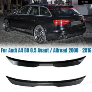 リアルーフリップスポイラー アウディ A4 B8 8.5 アバント / オールロード 2008 - 2016 ブラック / カーボンルック カーテールウィングデコレーション