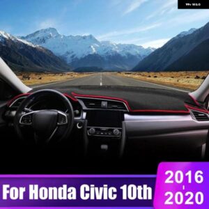 ホンダ シビック X 10TH 2016 - 20 シビック 10 車用 ダッシュボード カバー 計器デスク用サンシェード 滑り止め パッド アクセサリー