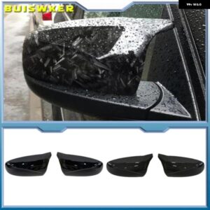 2個サイドウィングリアビュー カスタム 車 スタイリング 明黒カーボンパターンミラー カバー キャップ BMW X5 E70 X6 E71 2008-201