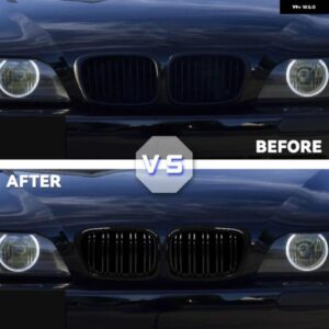フロントセンターブラックワイドキドニーフード グリル BMW E39 525 528 530 535 M5 1997 2003 - M　Colour