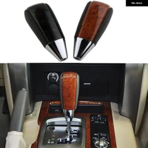 カー スタイリング オートマチックレザー 木製 ギア シフト ノブ シフター レバー ペンヘッド トヨタ ランドクルーザー 200 FJ200 LC200 2008-2015