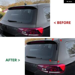 車用リアウィンドウスポイラー ウイング カバー サイド カナード エアスプリッター ステッカー トリム フォルクスワーゲン VW パサート B8 B8.5 ツーリング - glossy　black
