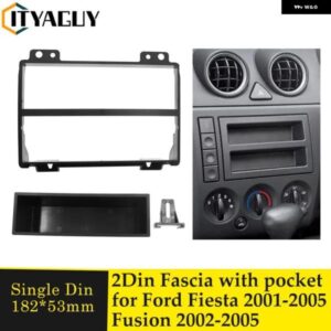 シングルDINカー ラジオ フェイシア ポケット付き フォード フィエスタ 2001-2005 フュージョン 2002-2005 ダッシュDVD ステレオ CD パネル ダッシュ マウン