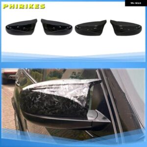 2個フェイスリフトサイドウィング カスタム BMW X5 E70 X6 E71 2008-2013ミラー カバー キャップ明ブラックカーボンパターン