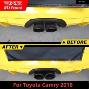 1個 89MM トヨタ カムリ 2018+ AKロゴ付き カーアクセサリー カーボン エキゾーストチップ マットグロスブラック マフラー パイプ ノズル