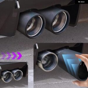 1個 76MM BMW 3シリーズ 2007 AKロゴ付き カーアクセサリー カーボン エキゾーストチップ マットグロスブラック マフラー パイプ ノズル - Note