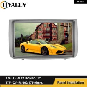 2DIN カーフェイシア ALFA ROMEO 147 2000-2011 CD DVD ステレオ フレーム パネル マウント ダッシュインストール ベゼル トリム キット