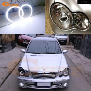 メルセデスベンツ C クラス W203 C230 C320 C350 C55 C32 2001 - 2005 2006 2007 デイライト 超高輝度 COB LED エンジェルアイ ハローリング