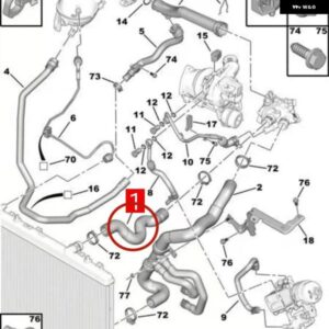 適合車種： プジョー 3008 308CC 308SW RCZ 408 5008 シトロエン DS5 C4 ラジエーター インレット パイプ ジョイント 1343KF ラジエーター - 1343KF