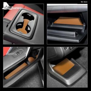 レザー BMW X1 U11 2023 車内ドアスロットマット 滑り止めカップ ホルダー コースター パッド 防水 防塵 アクセサリー 17個