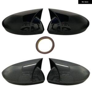 ルノー メガーヌ 4 2016 2020 バックミラー カバー 光沢ブラック カーシールド 外装 アクセサリー 2個 - Carbon　fiber　pattern
