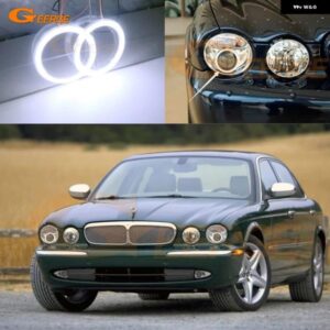 ジャガー XJ XJ6 XJ8 X350 X358 2003-2009 キセノン ヘッドライト 超高輝度 COB LED エンジェルアイキット ハローリング デイライト