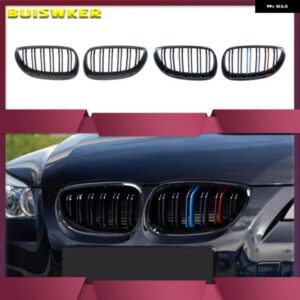 車用フロントキドニー グリル グロスブラック Mカラー BMW 5シリーズ E60 E61 2003 - 2010 M5 520I 523I 525I 528I 530I 535I 540I 520D 530DD