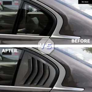 車用リアウィンドウシャッターカバー トリム ウィンドウルーバー サイドベント ABS トリム アクセル ブラック BMW 3シリーズ F30 318I 320I 325I 2013-2019 - Carbon　Look