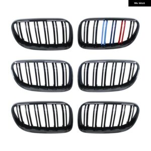 2個 カー スタイル ブラック フロント キドニー ダブルスラット グリル グリル BMW E92 E93 3シリーズ 328I 335I クーペ LCI 2010-2013用 - M　Color