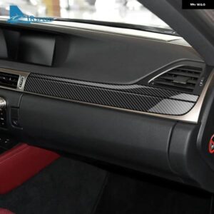 リアルソフトカーボン ステッカー レクサス GS 2012 - 19 LHD RHD カーコパイロットセンター コンソール パネル - For　RHD　Black　Carbon