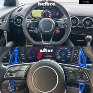 車用 ステアリングホイール パドル シフター DSG 延長 ギアアクセサリー アウディ A1 A6L A7 S4 S7 19-22 A4L S4 S8 20-22 A3 21-22 - Black