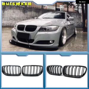 ルックカー グリル フロントキドニーグロッシー2ラインダブルスラット BMW 3シリーズE90 E91 2009 - 12カー スタイリング