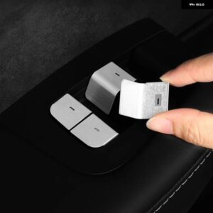 テスラ モデル3 モデルY 2021 - 24 窓ガラスリフトスイッチ ボタン トリム カバー ステッカー インテリア アクセサリー - Blue