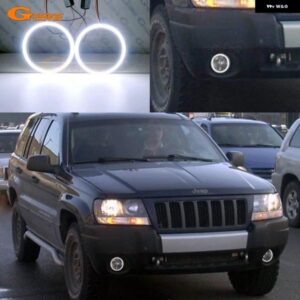ジープ グランド チェロキー II 2 WJ WG 2003 2004 2005 超高輝度 COB LED エンジェルアイ ハローリング デイライト カーアクセサリー