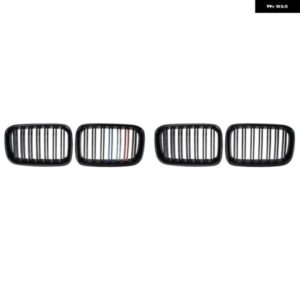 1ペア 光沢ブラック キドニースポーツフード グリル グリル 1992 - 96 BMW E36 318I 325I - Double　Line　Black
