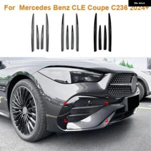 2024年以降 メルセデスベンツ CLE クーペ C236 光沢ブラック ABS フロント フォグランプ ライト グリル グリル 装飾 カバー ステッカー