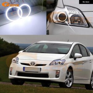 トヨタ プリウス W3 2009 - 15 ハロゲン ヘッドライト 超高輝度 COB LED エンジェルアイキット ハローリング