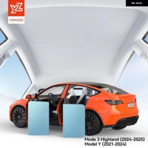 テスラ モデル3 Y 2021-2024 ブルー ハニカムクリップバックル サンシェード ガラスルーフサンシェード フロントリア サンルーフ スカイライト