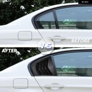 リアサイドウィンドウルーバーシャッターカバー BMW E90 320I 325I 328I 330I 335I M3 セダン サルーン 2005-2012 グロスブラック カーアクセサリー - Carbon　Look