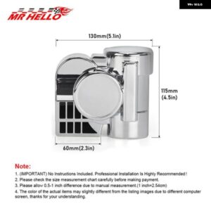 12V 200W カーボン スタイル カタツムリ型 コンパクト 超大音量 450HZ エアホーン リレー付き 車 オートバイ バイク トラック 大型 トラック ヨット ボート - silver