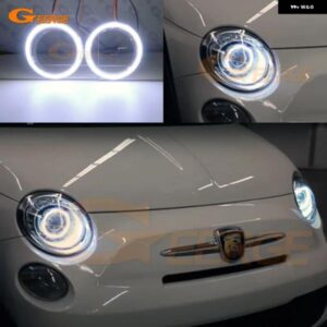 フィアット アバルト 500 C 595 695 595C 695C 2007-2015 キセノン ヘッドライト 超高輝度 COB LED エンジェルアイ ハローリング デイライト