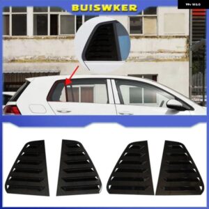 2PCS 車用リアウィンドウシャッターカバー トリム フォルクスワーゲン VW ゴルフ 7 MK7 7.5 GTI GTD R R-LINE 2013-2020 ウィンドウルーバー サイドベント