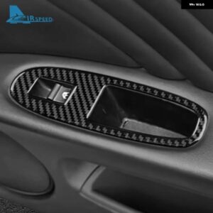 リアルソフトカーボン アルファロメオ 159 2005-2018 - 23 LHD RHD カーウィンドウ コントロール ボタン パネル ステッカー - For　LHD　RHD　Black