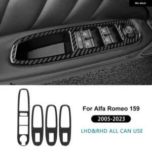 リアルソフトカーボン アルファロメオ 159 2005-2018 - 23 LHD RHD カーウィンドウ コントロール ボタン パネル ステッカー