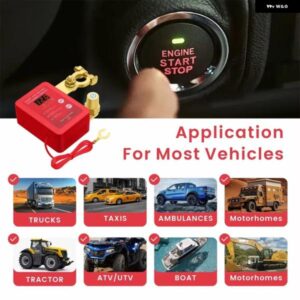 240A キルスイッチ 12V リモートバッテリー切断スイッチ LED電圧表示付き 自動電源遮断スイッチ 自動