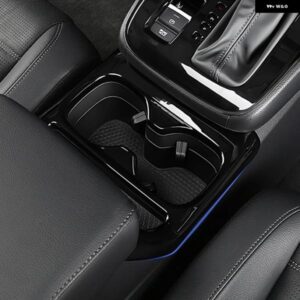 ホンダ CRV 2023 2024 2025 CR-V 第6世代ハイブリッド ABS カーボン 車用フロントローウォーターカップ ホルダー カバー トリム フレーム アクセサリー - Black