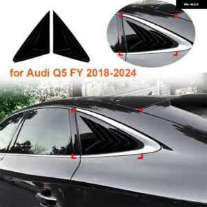 2018-2024 アウディ Q5 FY 光沢ブラック カー トライアングルルーバー サメえら型 リアウィンドウ 装飾 ウィンドウベント 2021 - 23