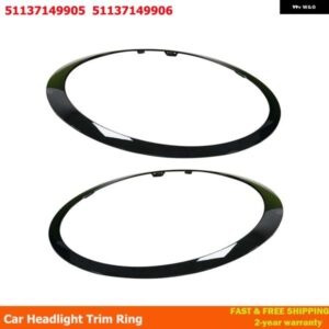 2個 車用 ヘッドライト フレーム MINI COOPER S R56 R57 R55 CLUBMAN 2007-2015 51137149905 51137149906 グロスブラック/シルバーメッキ