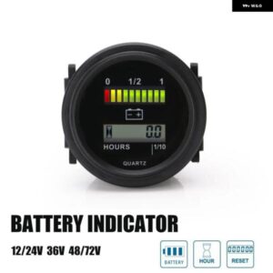 デジタルLCDアワーメーター LEDバッテリー インジケーター 付きゲージ12V 24V 36V 48V 72V