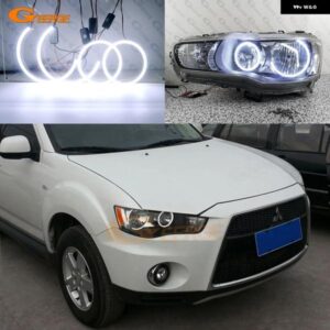 三菱 アウトランダーII 2010 2011 2012 デイライト 超高輝度 COB LED エンジェルアイキット ハローリング - For　Halogen　HD