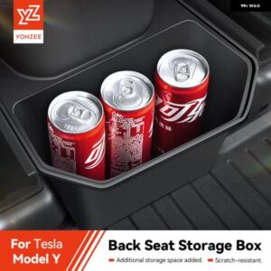 リア用TPE 収納 ボックス テスラ モデルY ジュニパー 2021-2025 エアベント 下 収納 ケース ゴミ箱 オーガナイザー カーアクセサリー