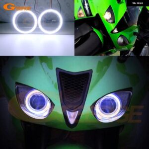 カワサキ NINJA ZX-6R ZX6R ZX600 07 08 ZX-10R ZX10 06 07 超高輝度 COB LED エンジェルアイキット ハローリング