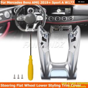 車用ステアリングフラットホイールアンダー トリム カバー ロゴ付き メルセデスベンツ AMG 2019+ スポーツ A W177 B W247 C W205 E W213 G W463