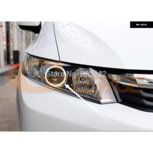 ホンダ シビック IX FB セダン 2012 - 15 プロジェクター ヘッドライト デイライト 超高輝度 COB LED エンジェルアイキット ハローリング - Cold　white