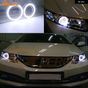 ホンダ シビック IX FB セダン 2012 - 15 プロジェクター ヘッドライト デイライト 超高輝度 COB LED エンジェルアイキット ハローリング