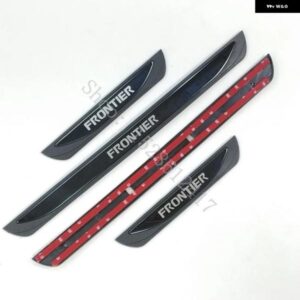 日産 フロンティア PRO 4X 2021 - 23~2025 ABS+ ステンレス ドアシルキックプレートガード ペダル パッド プロテクター カーアクセサリー - black