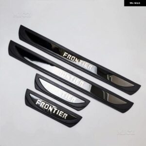 日産 フロンティア プロ 4X 2019 - 21 2017 2022 カーアクセサリー ドアシル プロテクター ペダル スカッフプレート スタイリング ステッカー トリム - Silver